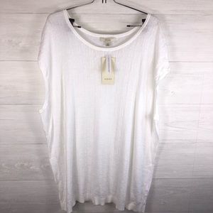 ☀️Sejour NWT Women’s 2X White Short Sleeve Blouse